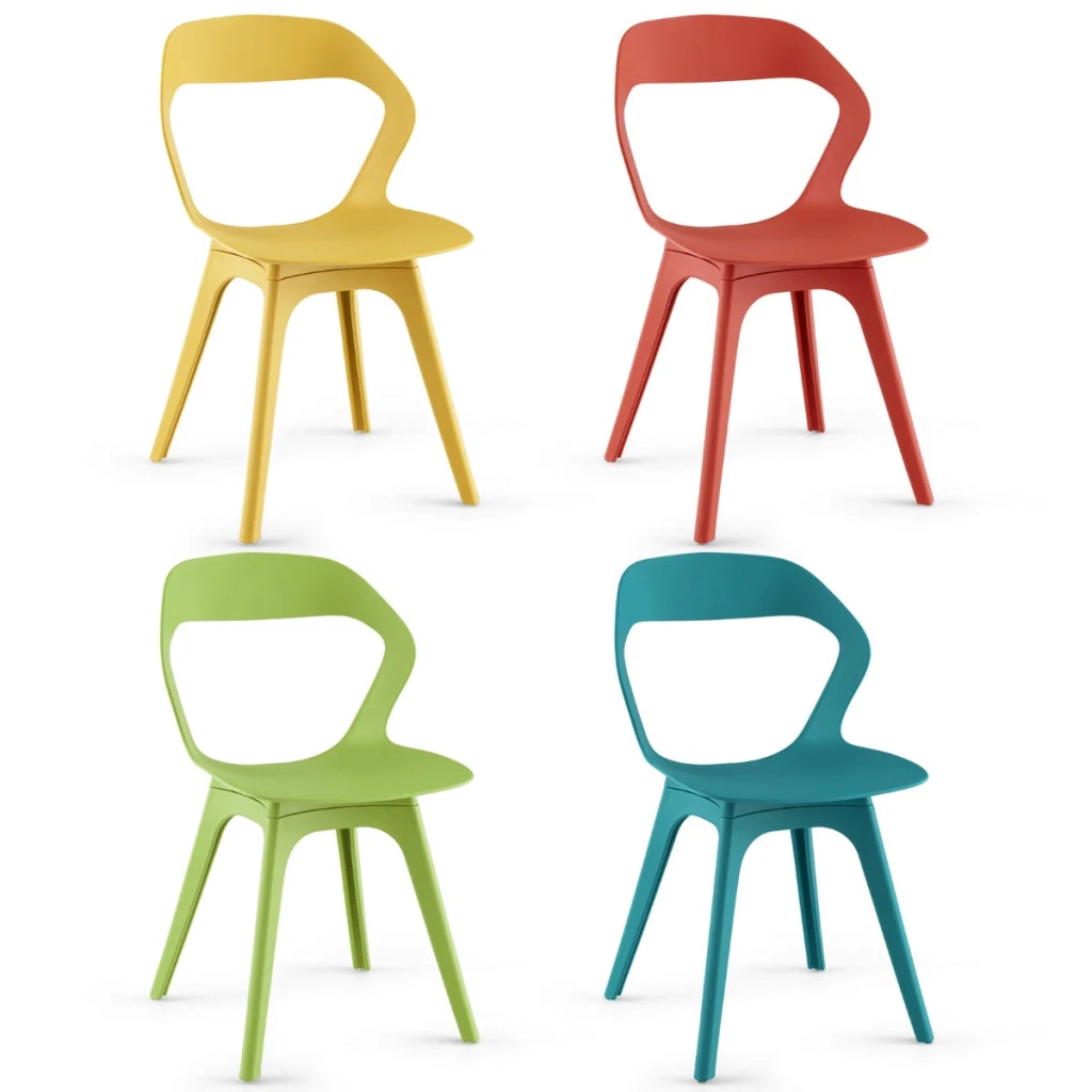 Set di 4 sedie da pranzo 48 x 54 x 81 cm comoda seduta ergonomica design multicolore in PP 20_0018228