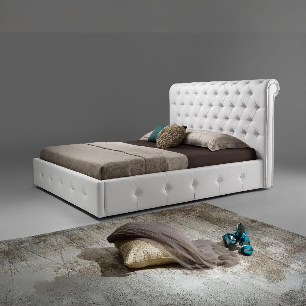 Letto una piazza e mezza Peninsula bianco con contenitore
