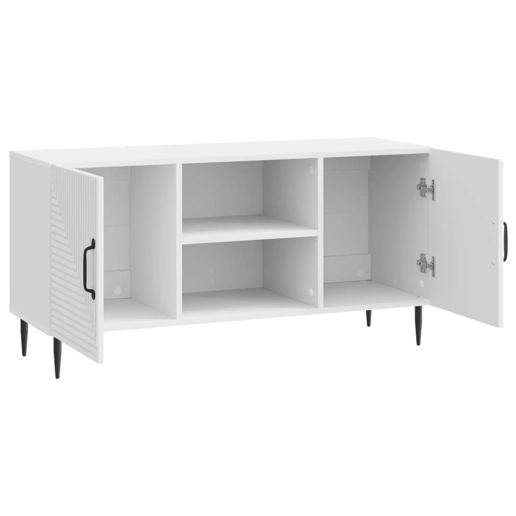 Mobile TV Bianco Lucido 102 x 34,5 x 50 cm Legno ingegnerizzato 894929