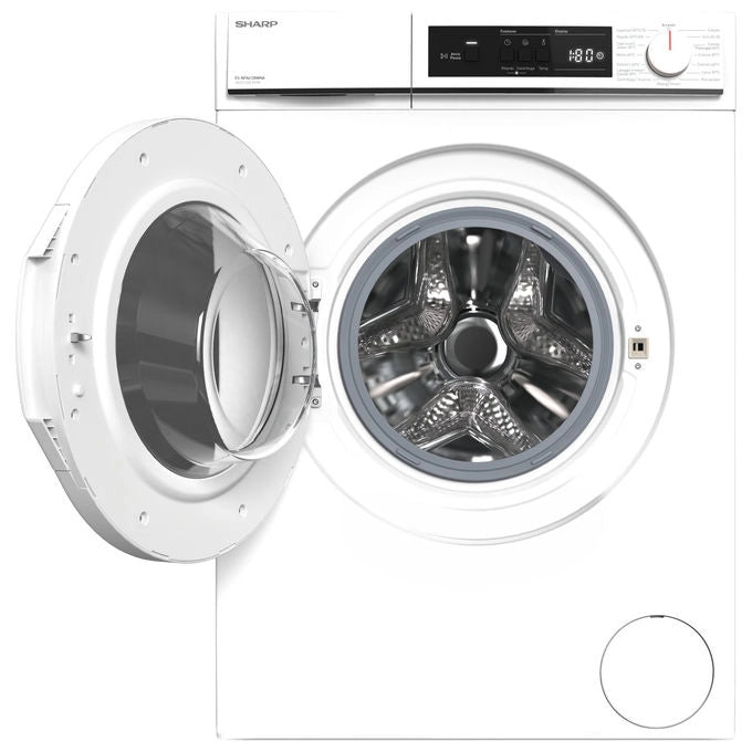 Sharp ES-NFA612BWNA Lavatrice Frontale 6 Kg 1400 rpm Classe A Motore Inverter Allergy Smart 15 programmi (84.5x59.7x49.7 cm) colore Bianco
