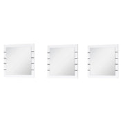 Set di 3 specchi quadrati LINA bianco e nero lucido - 60 cm