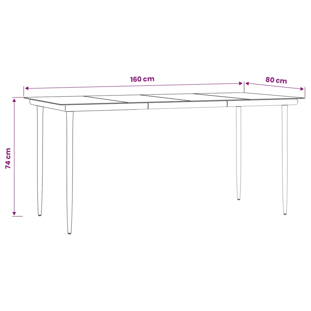 Set da Pranzo per Giardino 5 pz Grigio chiaro polyrattan 3261715