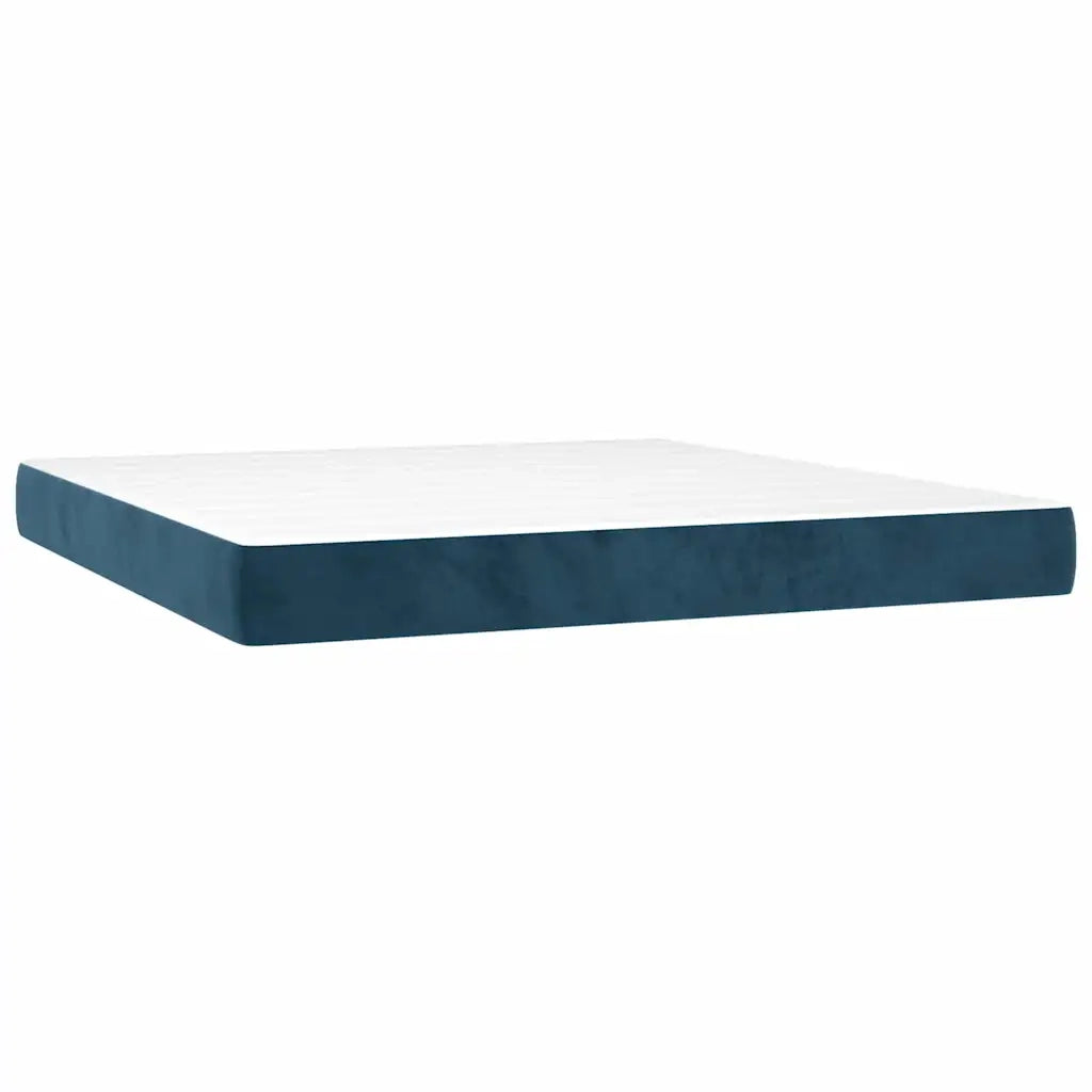 Giroletto a Molle con Materasso Blu Scuro 180x200 cm in Velluto cod mxl 74398