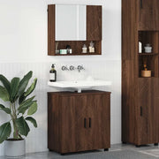 Set di mobili per il bagno con porta 2 pcs Rovere Marrone 3392940