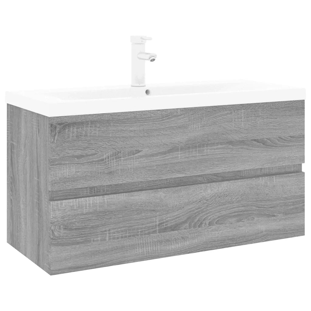 Mobile Bagno e Lavabo | Armadio Lavabo Integrato Grigio Sonoma Legno Multistrato