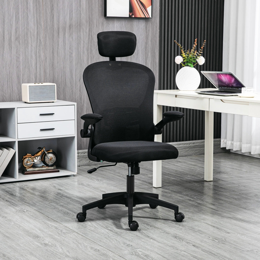 Sedia da ufficio con rete ¨C zephmum ¨C nero 62x64x120 cm