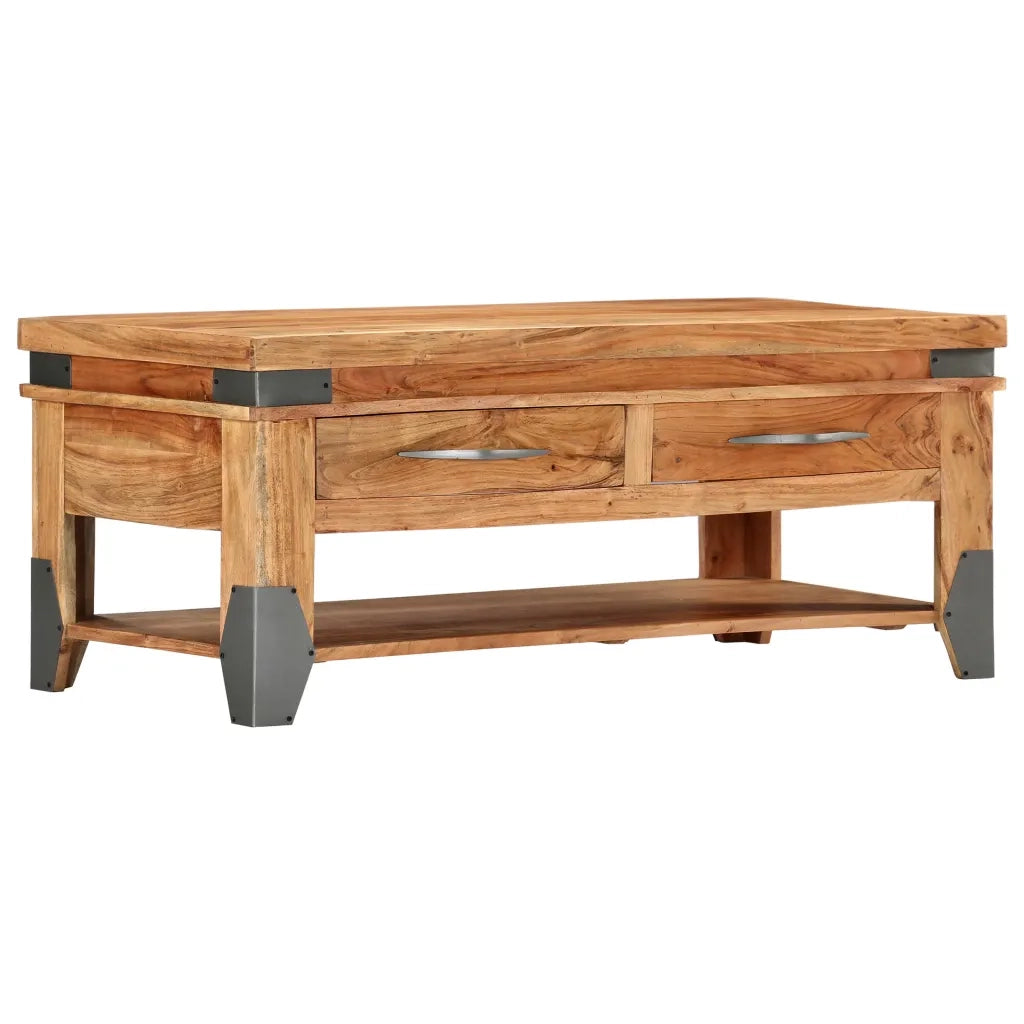Tavolino da CaffÃ¨ 110x52x45 cm in Legno Massello di Acacia  cod mxl 76844