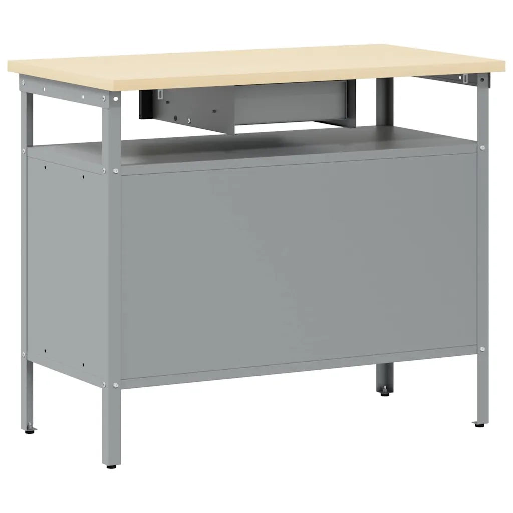 Banco da lavoro con cassetto Nero e Grigio 100 x 55 x 85 cm CFW9049318