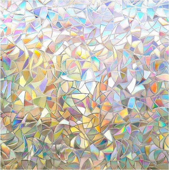 Film decorativo per finestre con effetto arcobaleno e protezione solare, 60x200cm, applicazione eletrostatica, per decorazione camera da letto e cucina