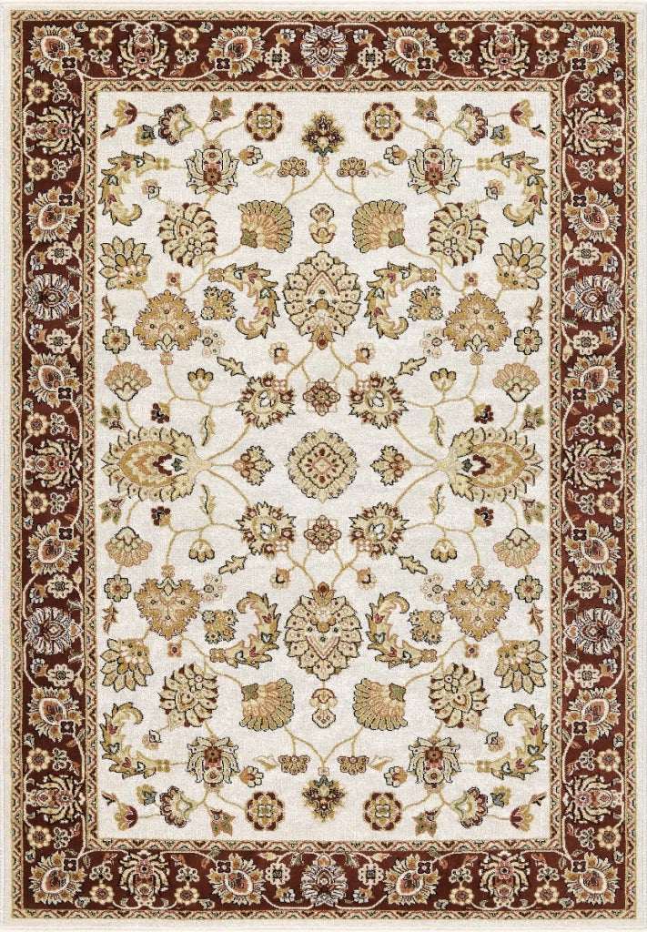 Tappeto BABIL cm.80x300 disegno classico orientale colore crema e rosso