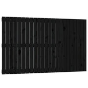 Testiera | Testata da Parete Nera 147x3x90 cm in Legno Massello di Pino