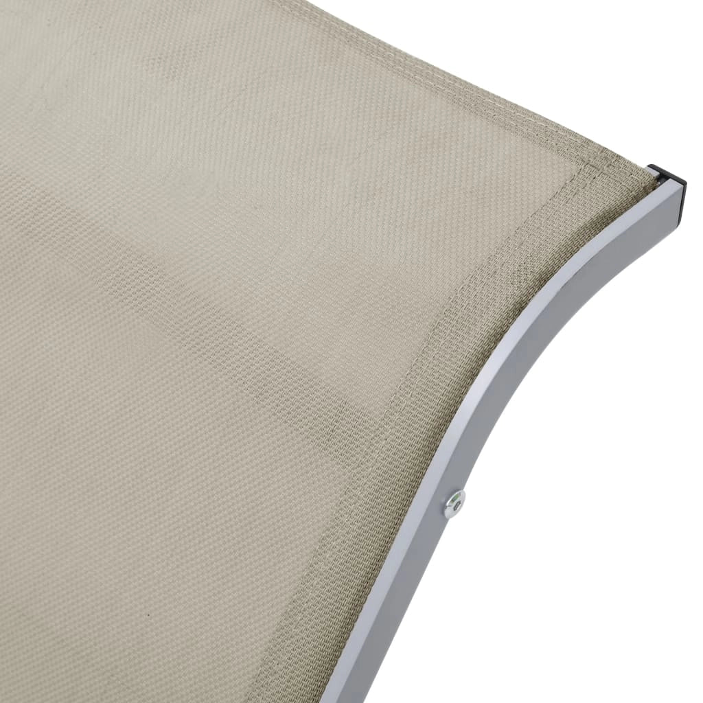 Set di 2 lettini prendisole sedie a sdraio lettini prendisole aiuole da giardino mobili da giardino con tavolo alluminio crema 02_0012073