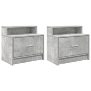 Set di 2 Comodini | Armadio da Notte | Mobiletto da notte con Cassetto Grigio Cemento 51x31x47 cm