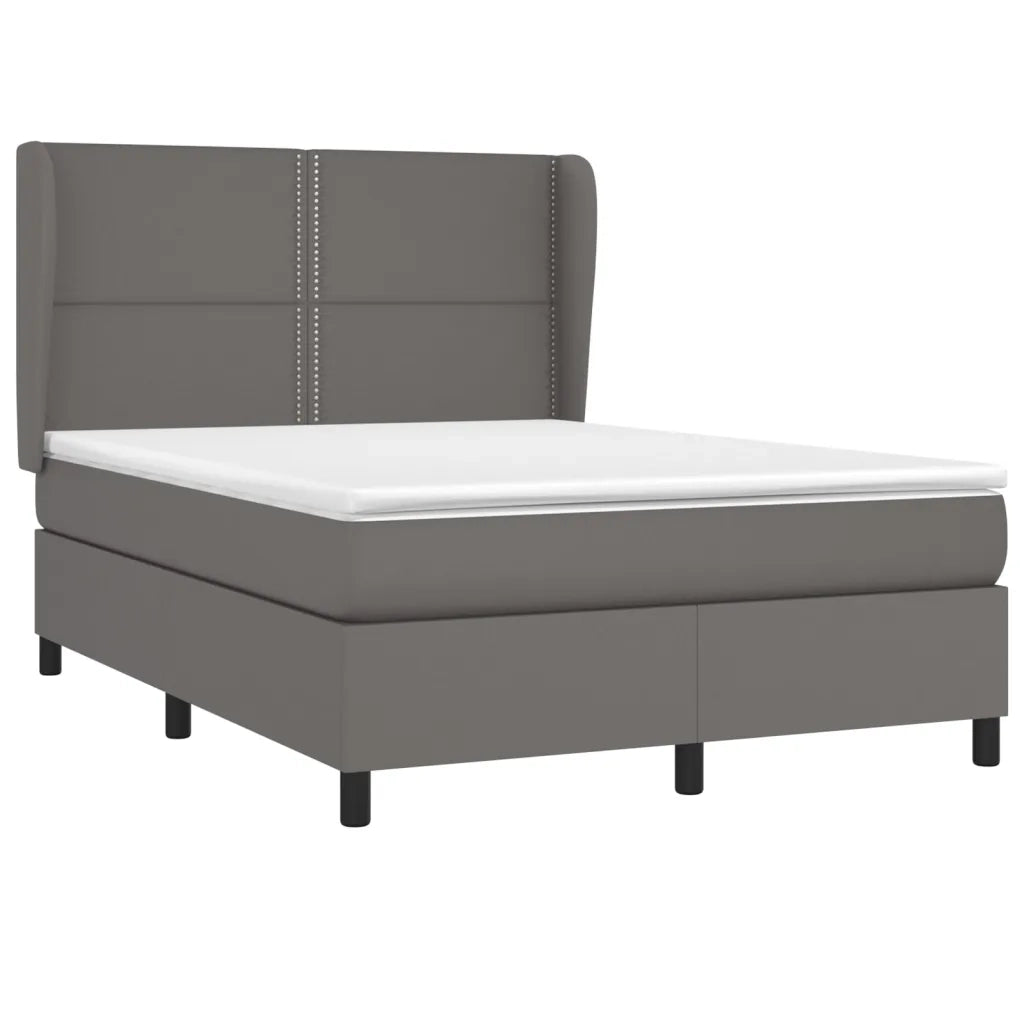 Giroletto a Molle con Materasso Grigio 140x190 cm in Similpellecod mxl 74254