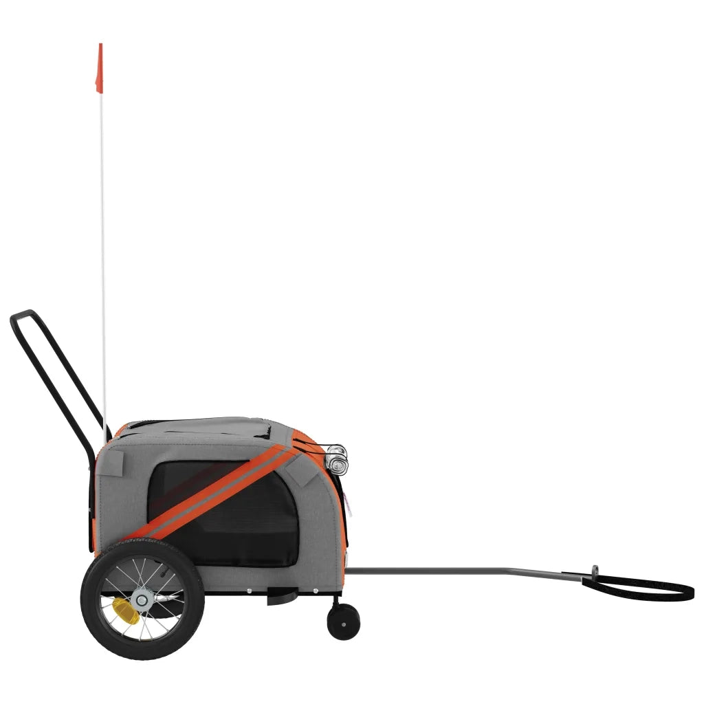 Rimorchio da Bici per Animali Arancione e Nero Oxford e Ferro CFW8326752