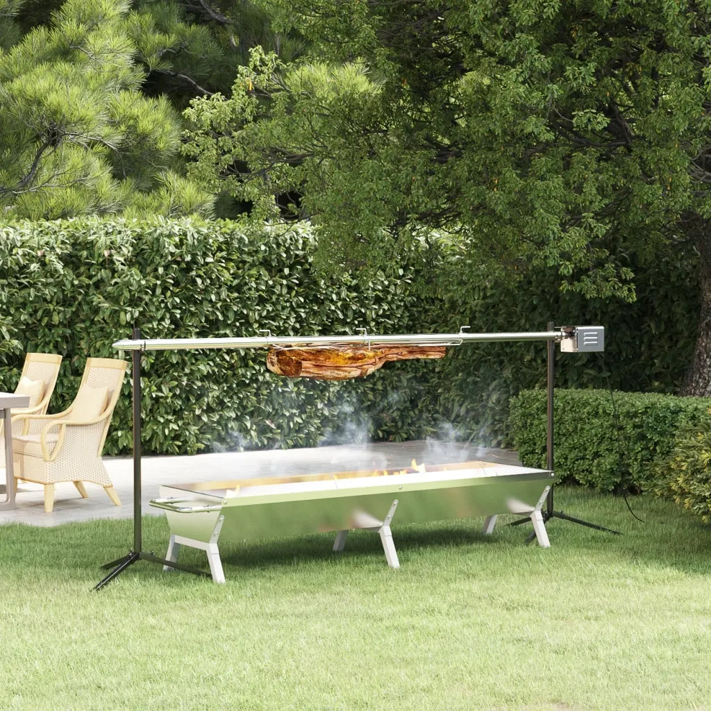 Vassoio per Barbecue Argento 158x42x31 cm Acciaio Inox CFW1560792