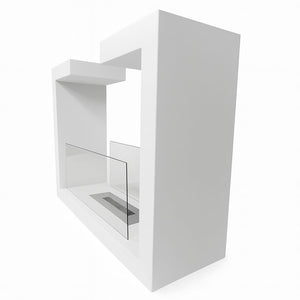 Camino a Bioetanolo da Terra Venus Free Standing Geometrico e Vetri Protettivi Serbatoio 850 ml in Acciaio Verniciato