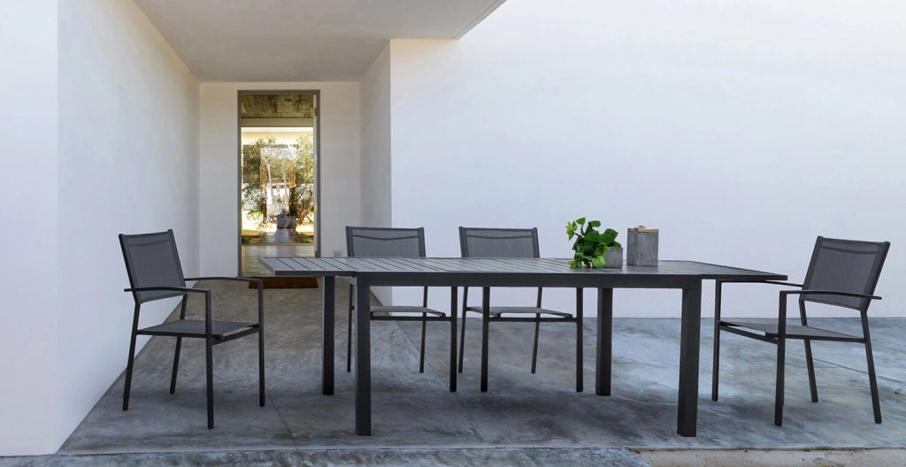 Tavolo da Giardino Allungabile 160/240x90x75 cm in Alluminio Hilde Antracite
