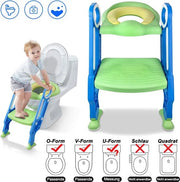 Porta toilet per bambini con scala, riduttore di altezza per bambini, visore per bambini con cuscino in PU morbido