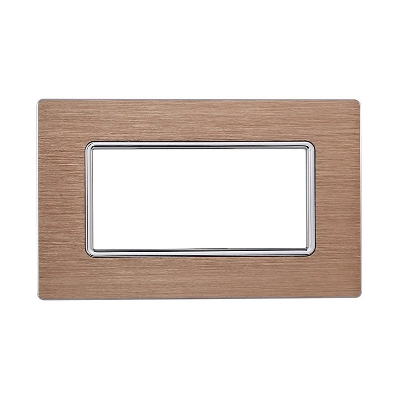Placca In Alluminio Serie Solar 4P Colore Oro Compatibile Con Bticino Matix