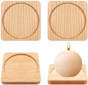 Set di sospensione per candele, sospensioni per vasi di 4 pezzi, sospensioni per candele in legno quadrate, sospensioni per candele per decorazione di tavola (Ø 8,8 cm)