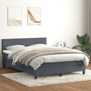 Giroletto a Molle con Materasso Grigio Scuro 140x220 cm Velluto 3316066