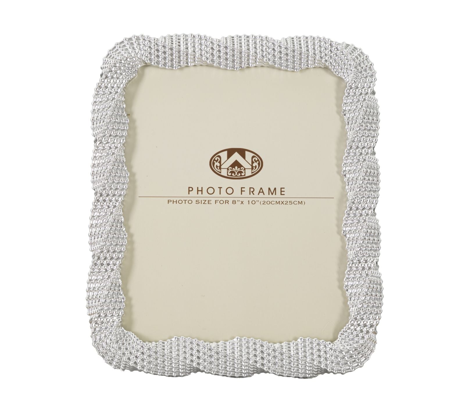 Cornice Bead Silver 25x2,2x30,2 cm in Poliresina e Vetro