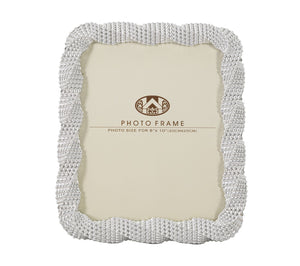 Cornice Bead Silver 25x2,2x30,2 cm in Poliresina e Vetro