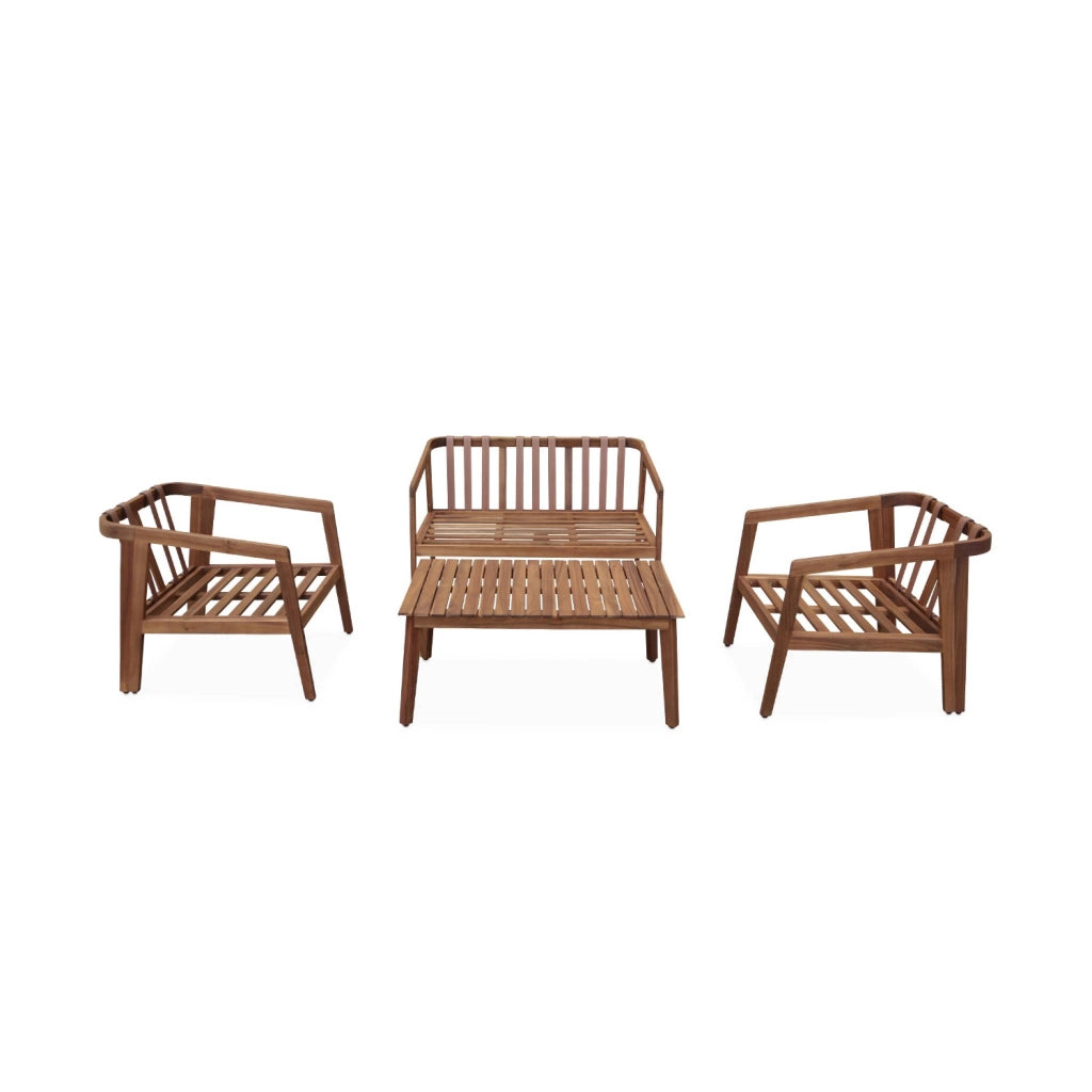 Salotto da giardino in legno di acacia, 4 posti , beige