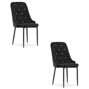 Sedia Valora REMI in velluto nero con gambe in metallo x2