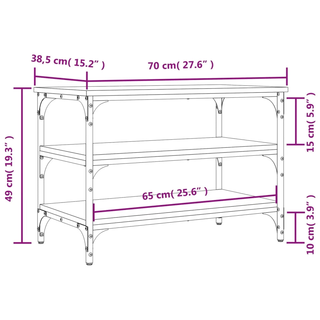 Panca Portascarpe Rovere Marrone 70x38,5x49cm Legno Multistrato 839042