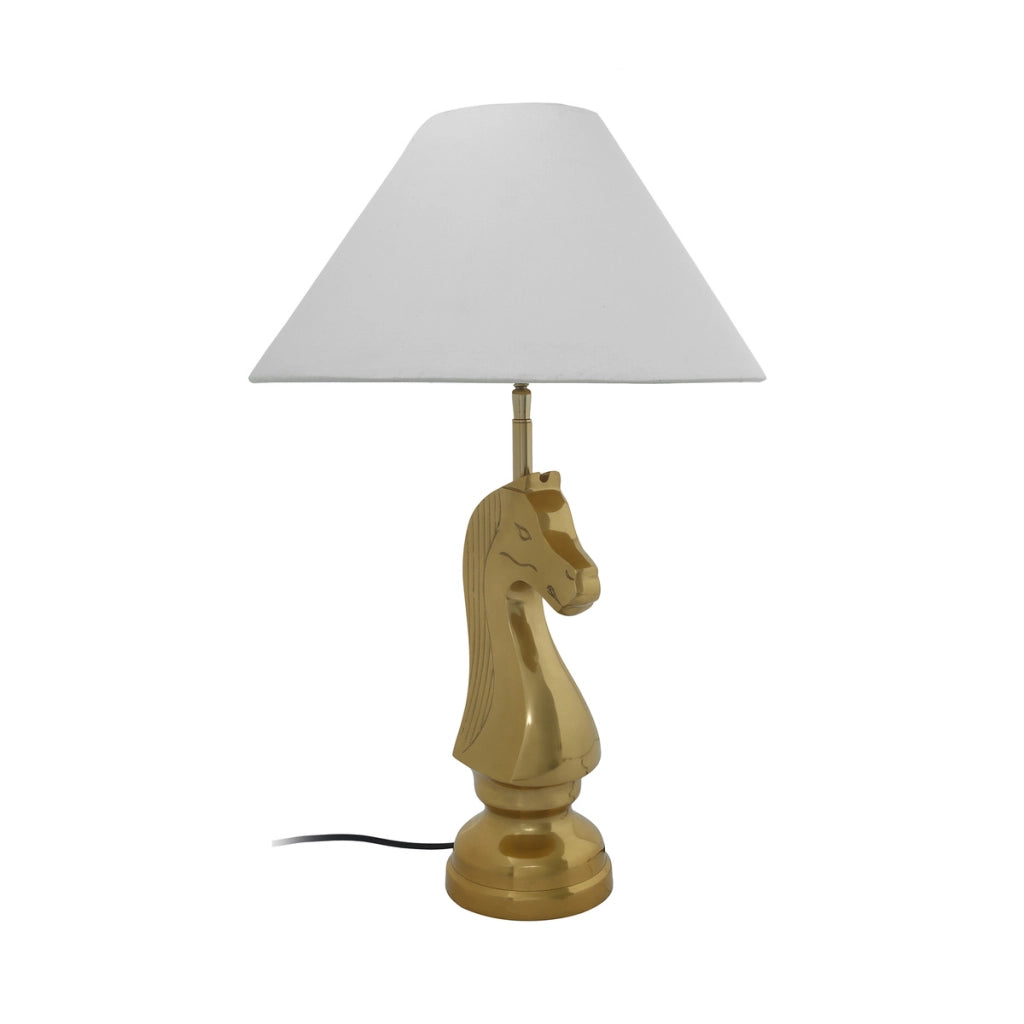 Lampada da tavolo Bishop Scacchi in ottone e cotone