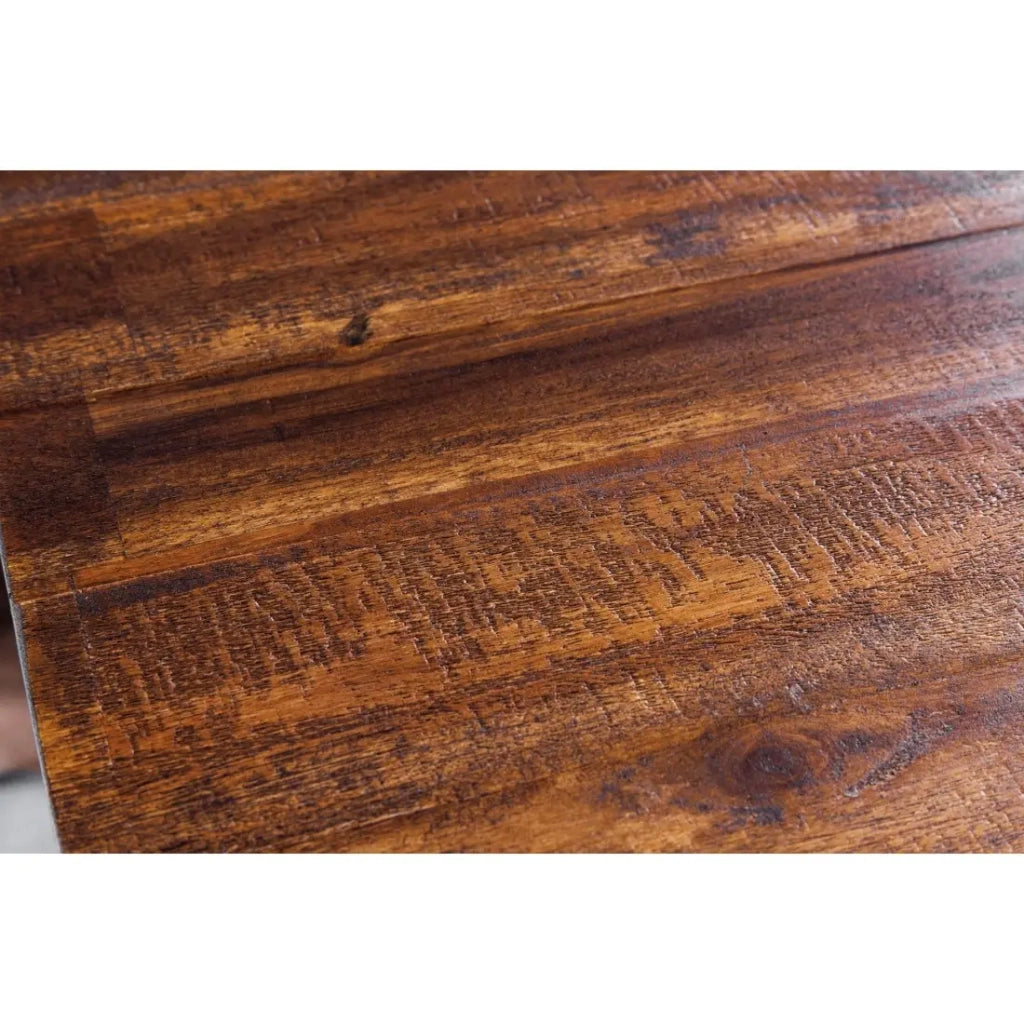 Tavolo da pranzo NALKO 160 cm – Piano in legno di acacia oliato e struttura in metallo nero – Stile industriale e naturale