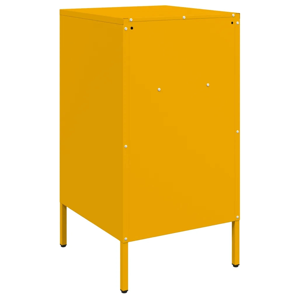 Comodini 2 pz-Set di 2 Tavolino da notte Giallo Senape 36x39x68 cm in Acciaio 741609