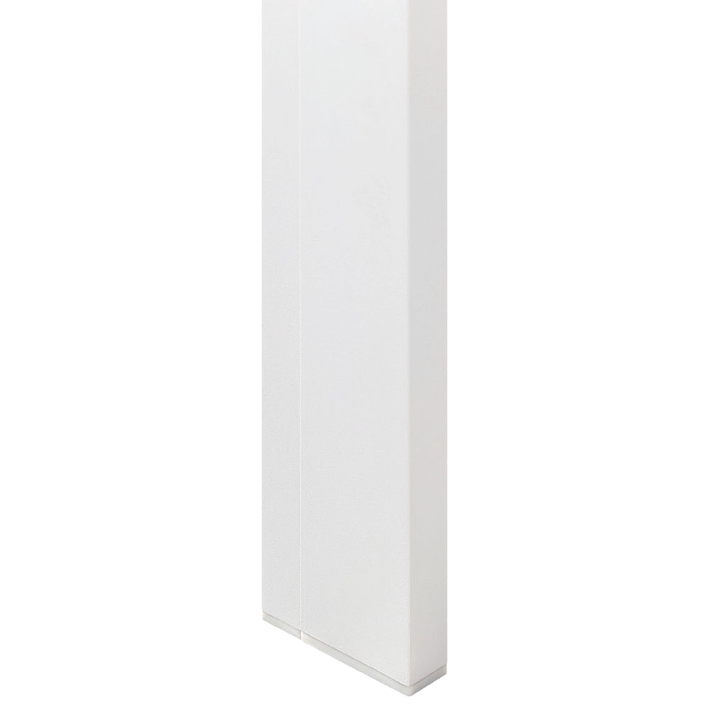 Tavolo da pranzo da giardino Piano in vetro temperato beige Struttura in alluminio bianco 160 x 90 cm