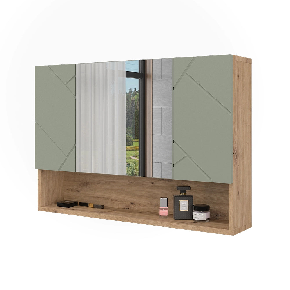 Vicco Specchio contenitore bagno Verde salvia 80.1 x 55 cm