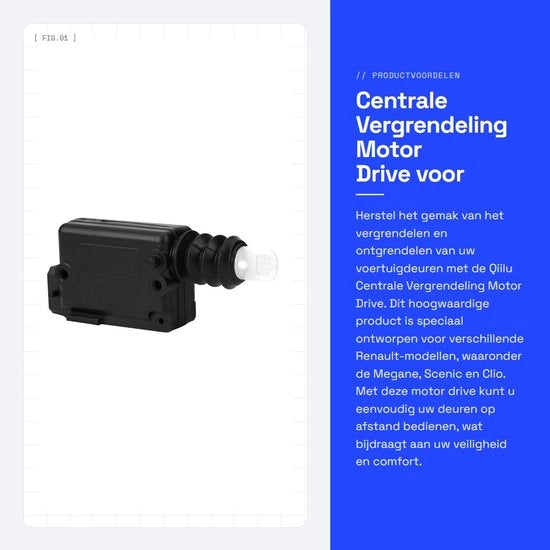 Centrale Vergrendeling Motor di Alta Qualità - 2 Pin - Deurslot Aandrijving - Compatibile con Megane/Scenic/Clio - Numero di Parte OEM 7702127213 - Deurslotmotor