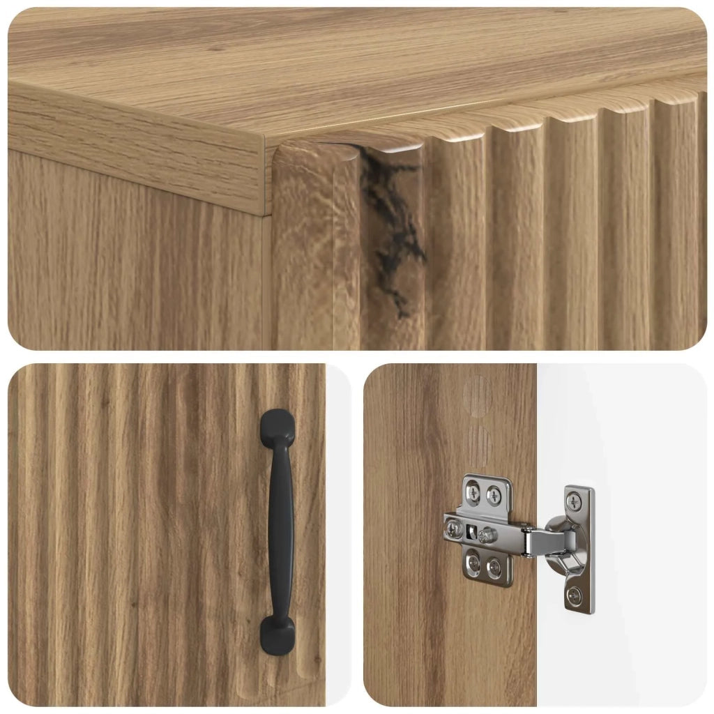 Mobiletto da Bagno HOORN Rovere Artigianale 59,5 x 31 x 77 cm 897284
