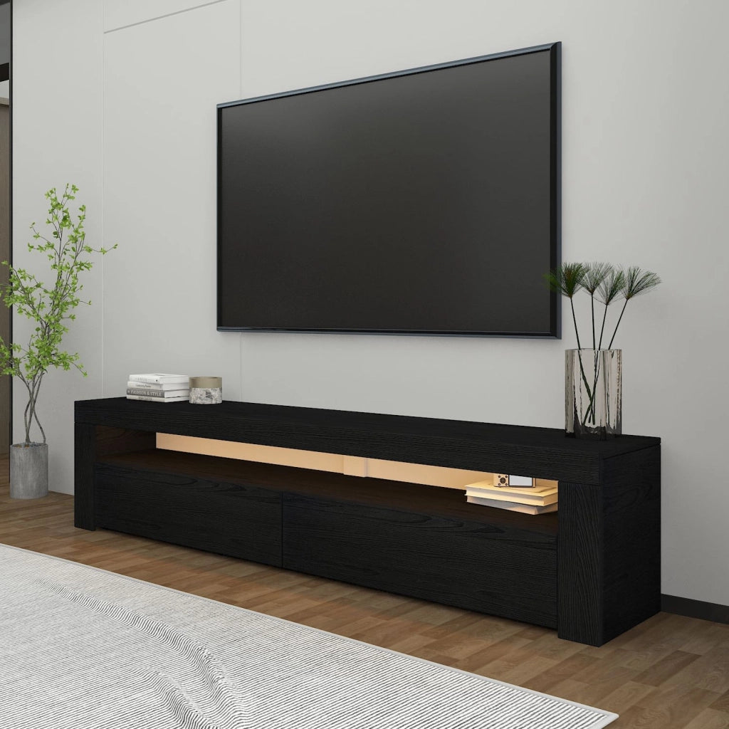 Porta TV in legno "Bati" - 150 x 36 x 46 cm - Nero