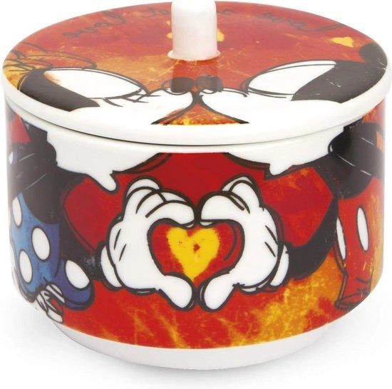 Vaso da zucchero modello Sweet Love in porcellana rosso - Egan PWM41/S