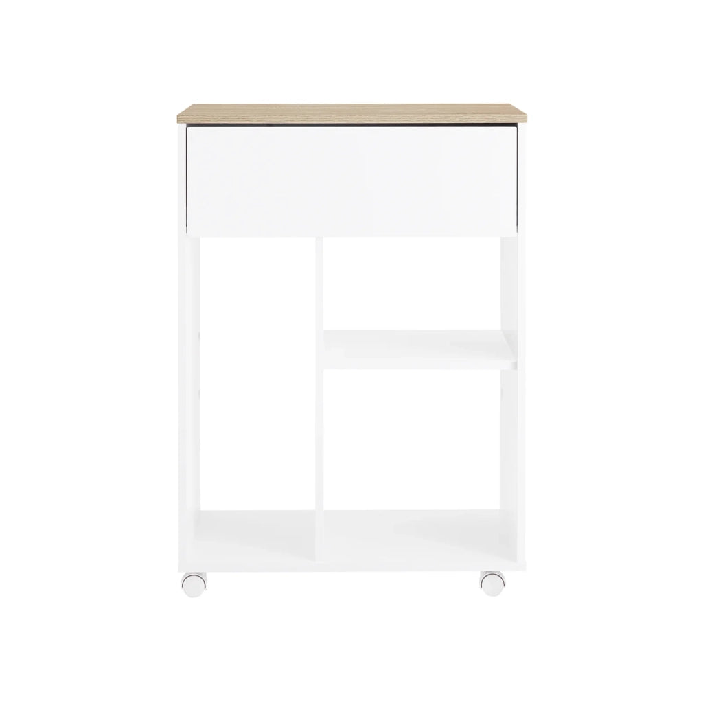 SoBuy Carrello da ufficio Carrello Portaoggetti con Cassetto Tavolino stampante 63x42x88cm ASK10-WN