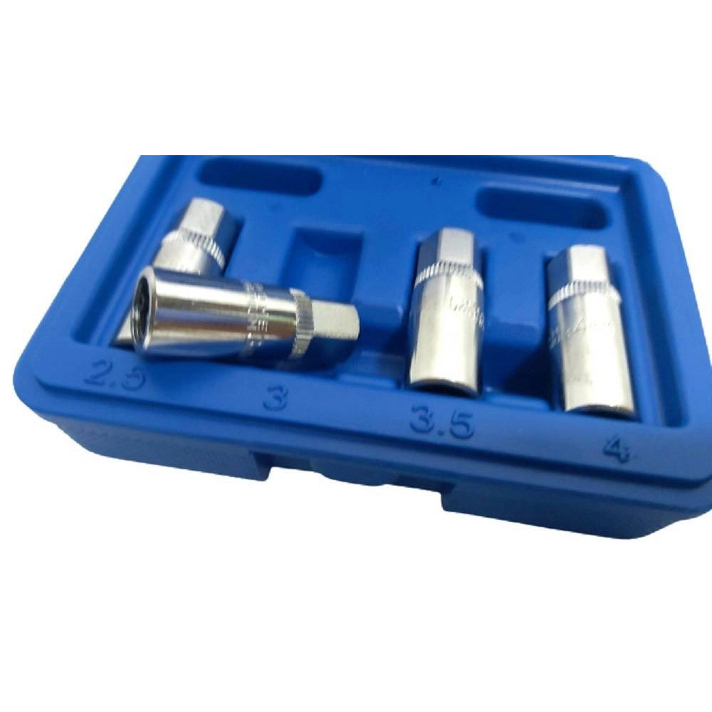 Trade Shop - Set 4 Pz Estrattori Per Prigionieri A Rullo Rimozione Vite Spezzate Attacco 1/4" -