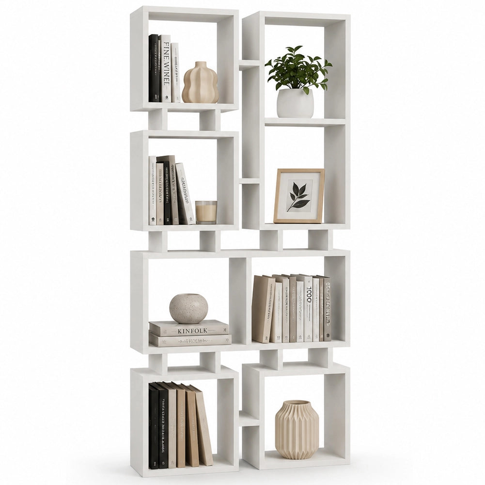 Libreria Moderna 79x24x166,5 cm Scaffalatura 4 Ripiani Bianco
