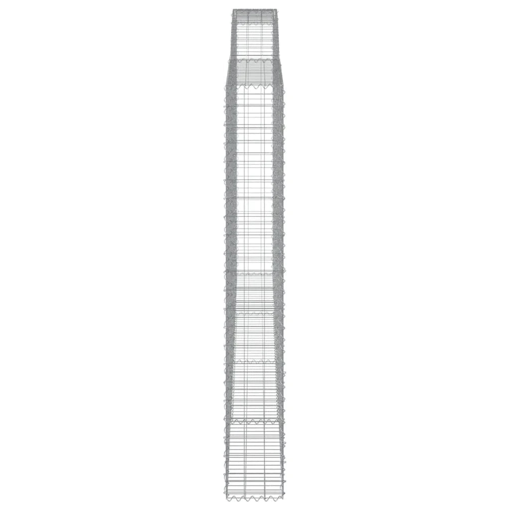 Set di 4 gabbioni ad arco per recinzioni a gabbia e muri di contenimento 400 x 30 x 220/240 cm ferro zincato argento 02_0041483