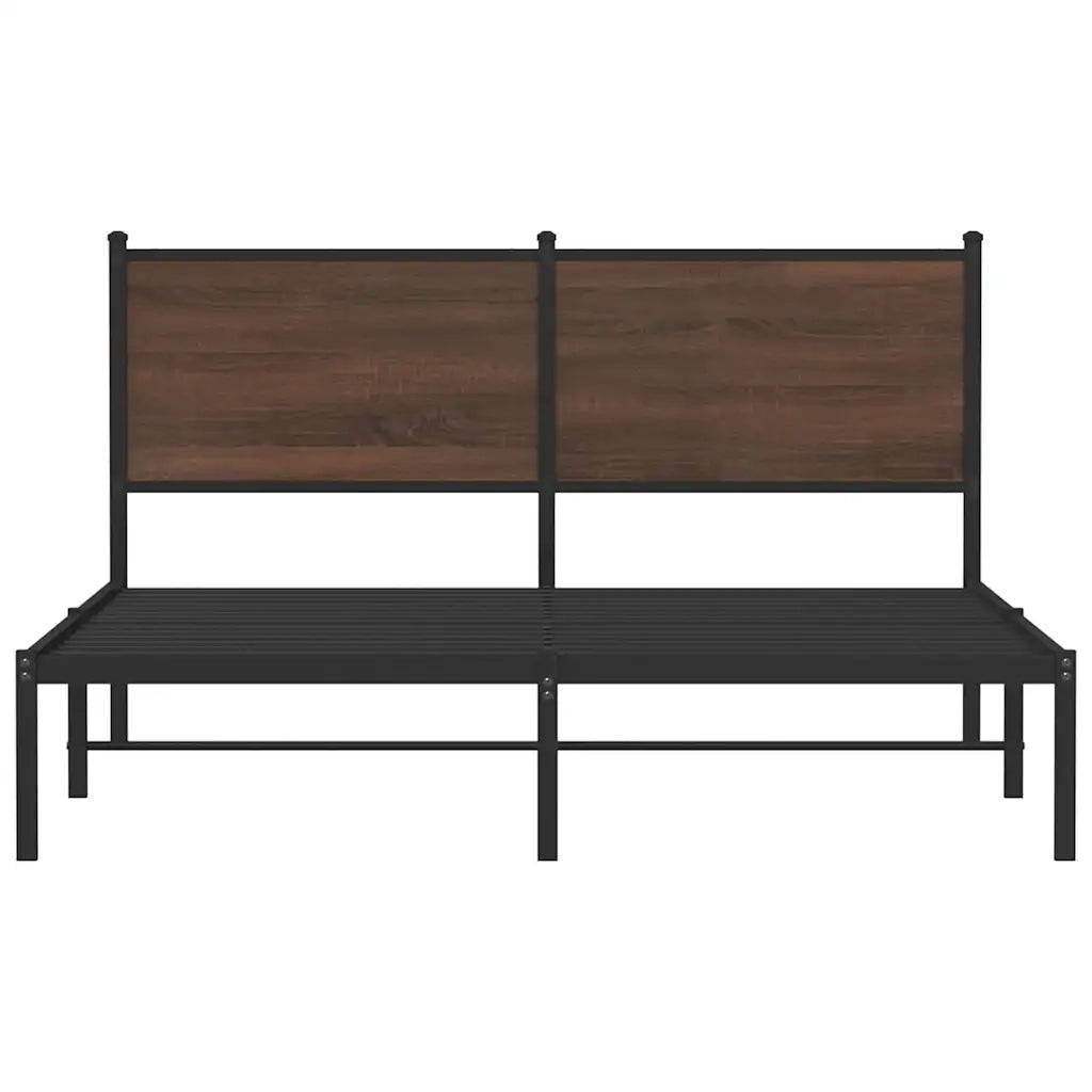 Giroletto senza Materaso in Metallo Rovere Marrone 137x190 cm 4007764