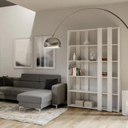 Composizione Libreria Small A Kato 6R 2 fianchi 4 fasce lunghe - Bianco Frassino