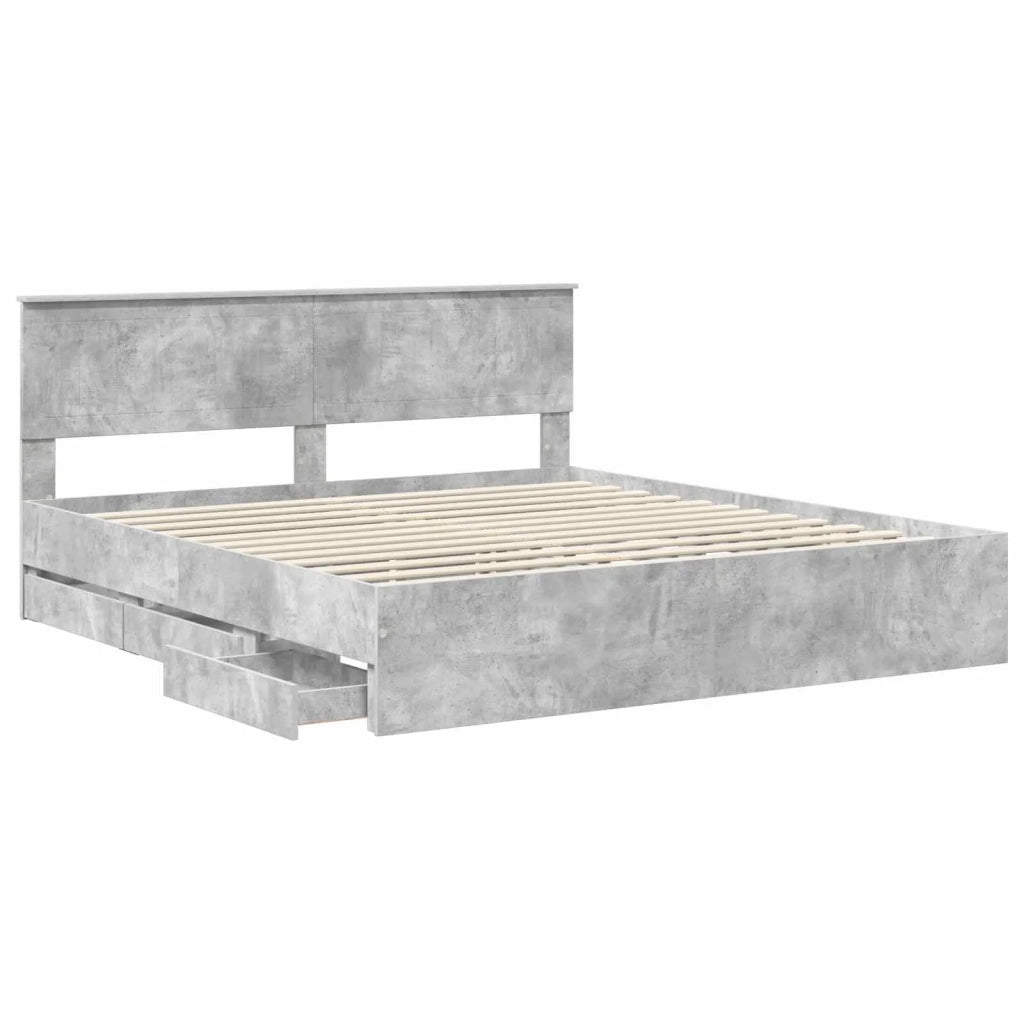 Struttura del letto con cassetto Grigio cemento 180 x 200 cm 3410682