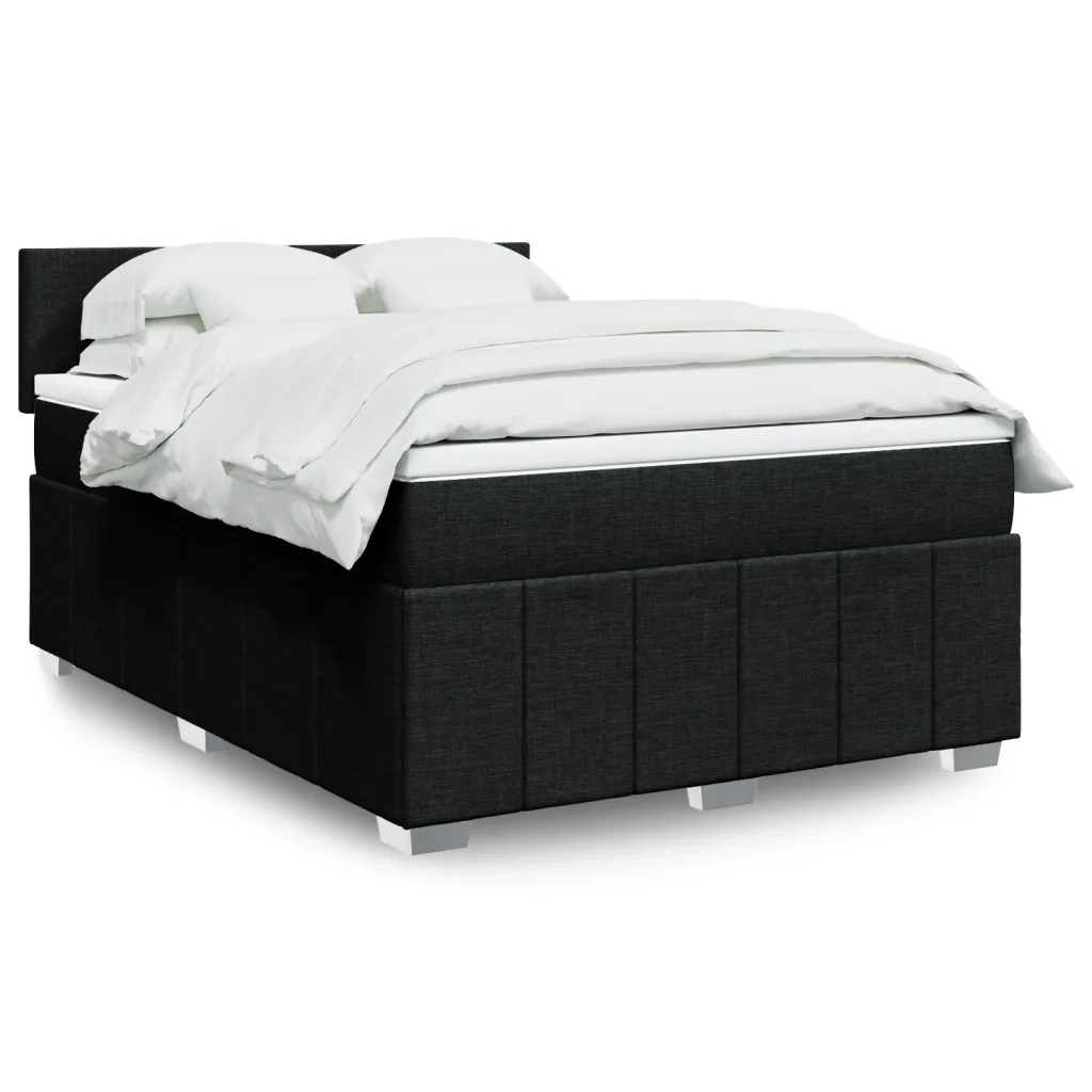 Giroletto a Molle con Materasso Nero 140x190 cm in Tessuto 3287058