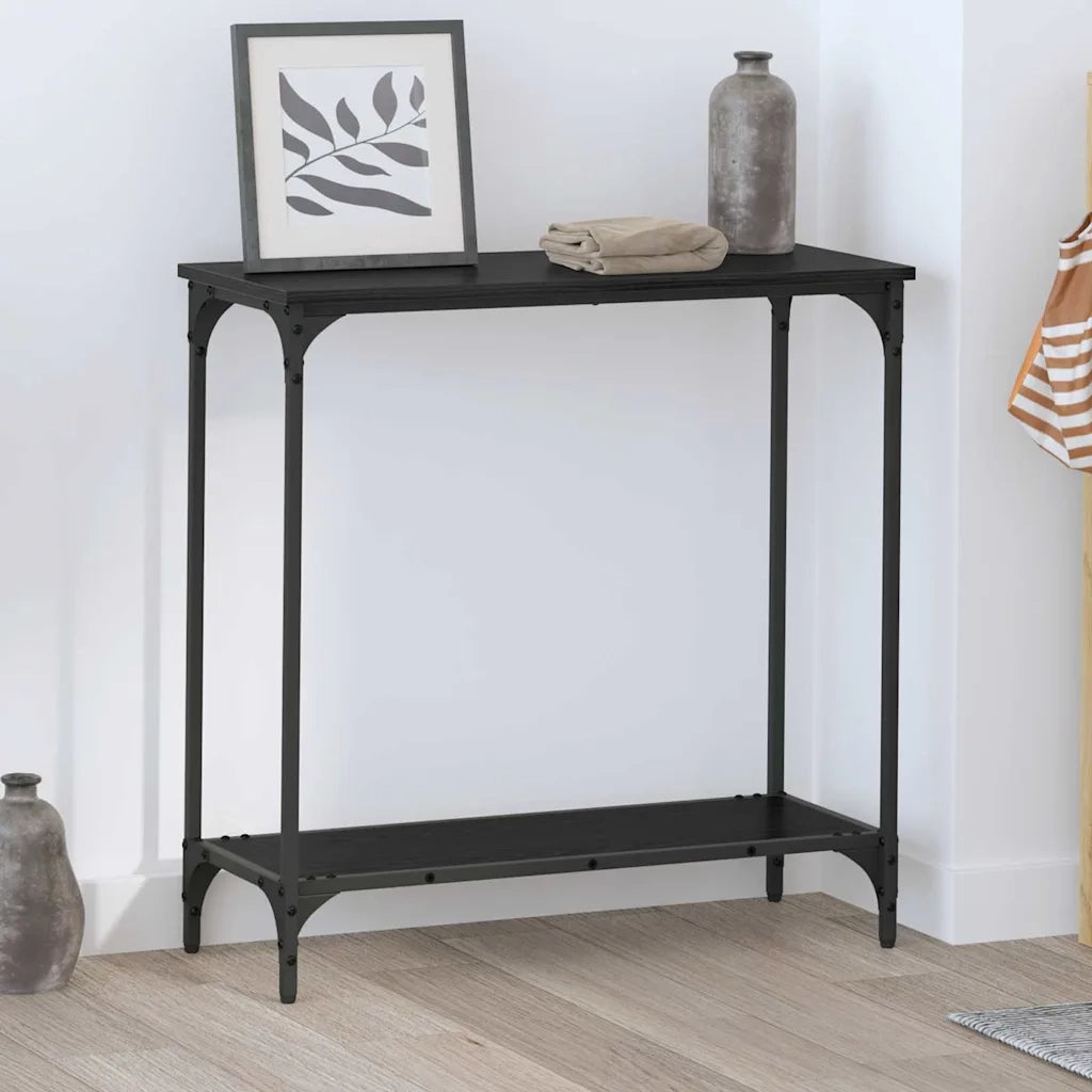 Tavolo consolle Rovere nero 75 x 30.5 x 75 cm Legno multistrato