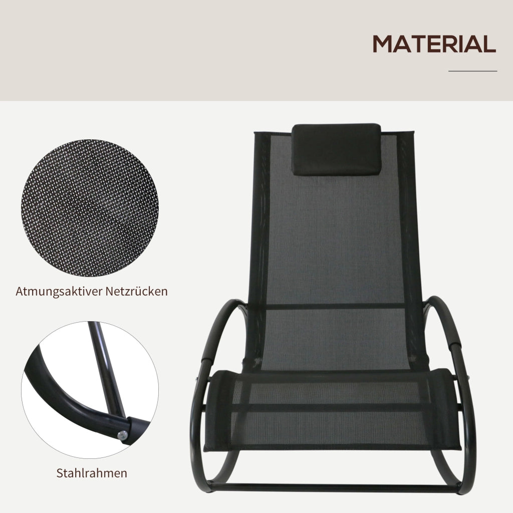 Poltrona dondolo per esterno ¨C Zephmum ¨C Grigio, tessuto, acciaio, 120kg